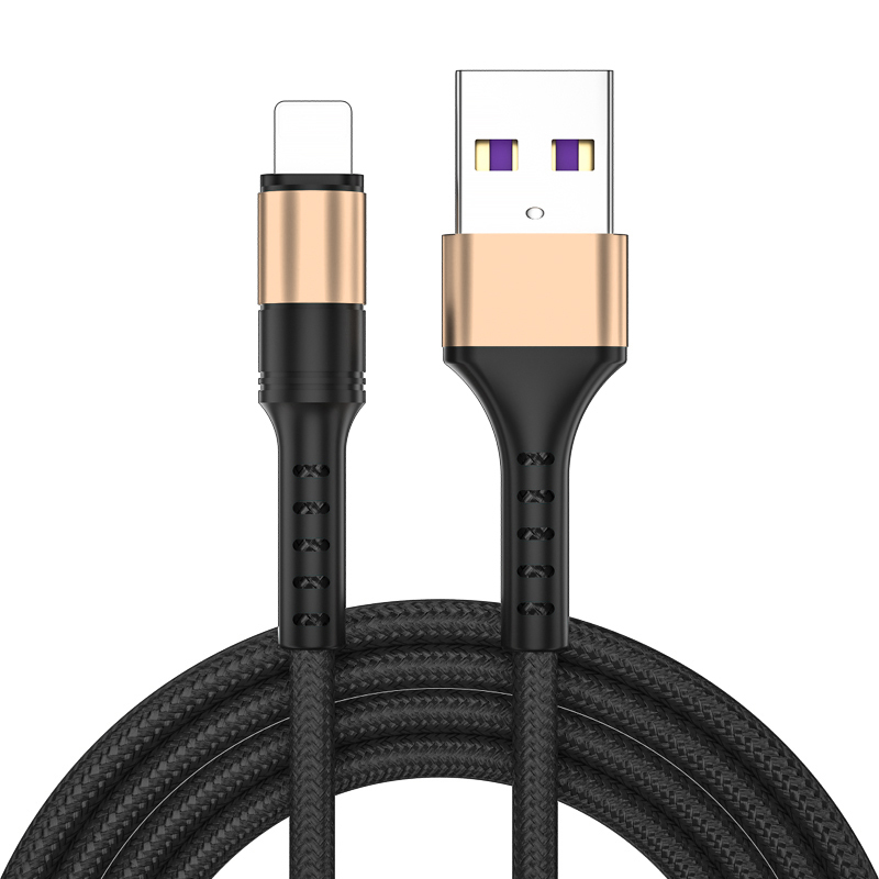 5A Nylon Braided Lightning Gold USB cable